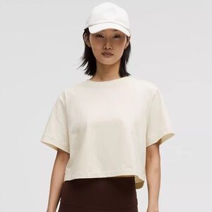 Lululemon All Yours Light Ivory Cropped Tee